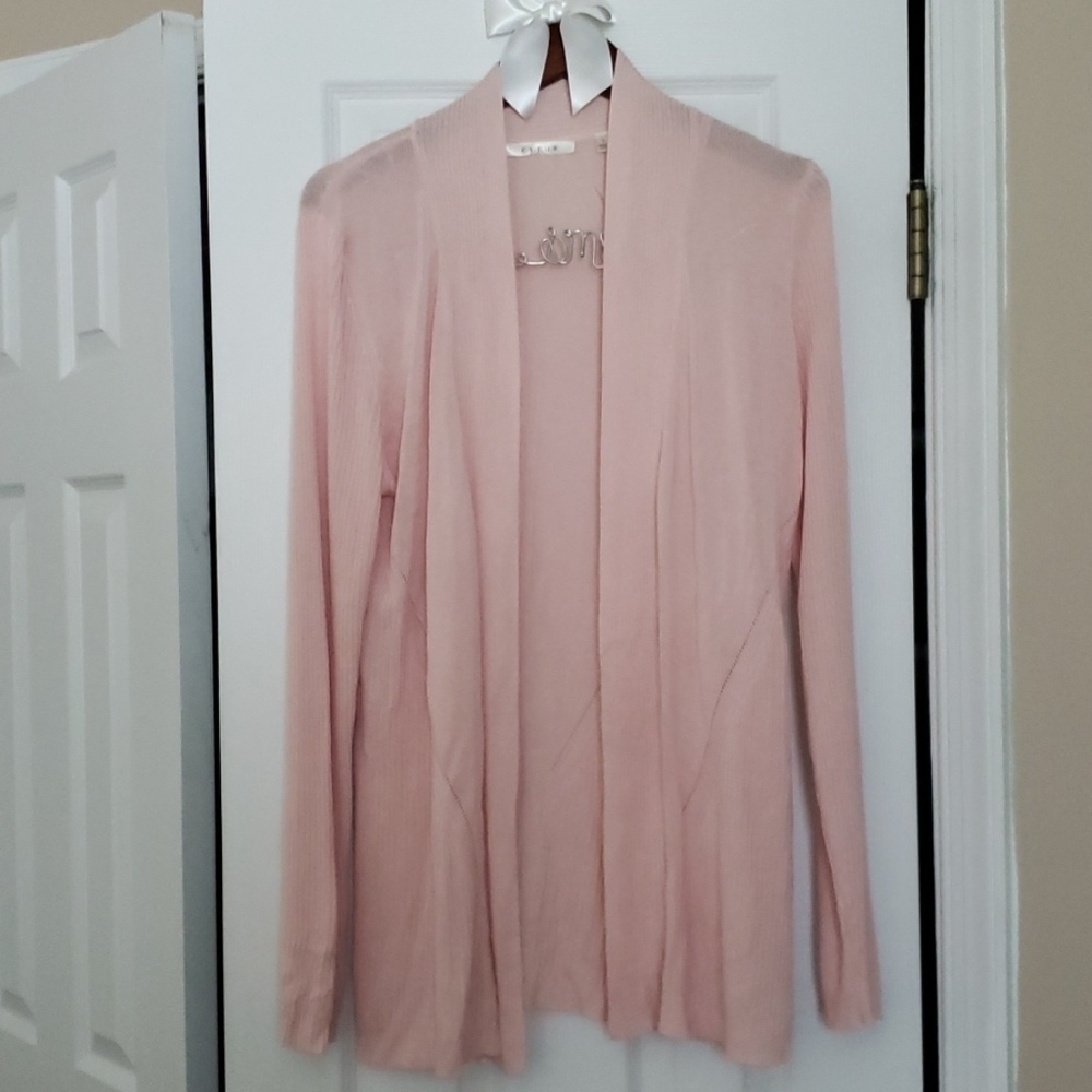 Blush pink cardigan sweater